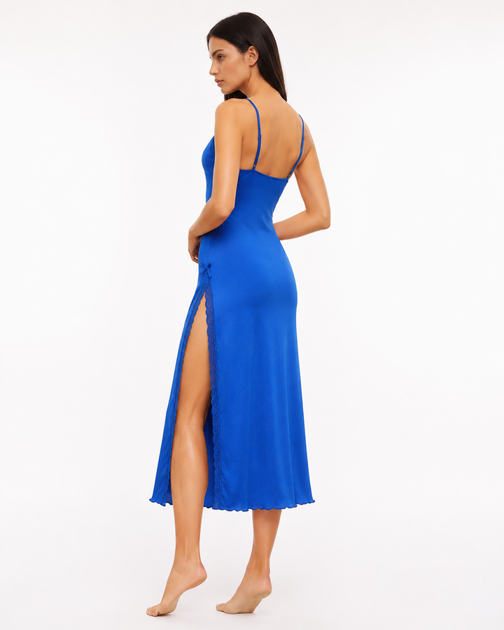 Maxi Sweet Dreams – Camicia da notte con pizzo e spacco alto