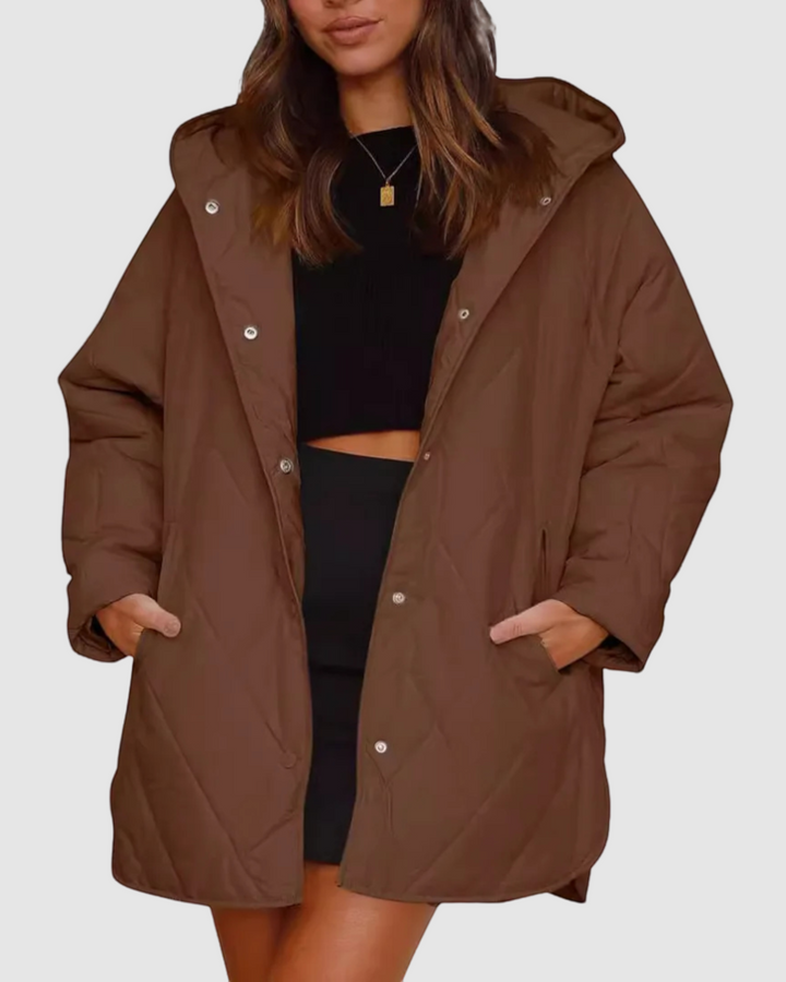 CRISTIANA, cappotto trapuntato con cappuccio – Luna Moda