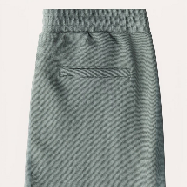 Luna Moda Leonardo regular fit trousers in sage green stretch fabric with an elasticated waistband and back pocket