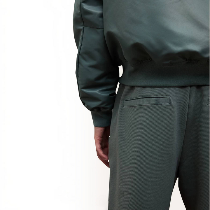 Luna Moda regular fit trousers in dark green recycled polyester blend with a comfortable stretch fabric