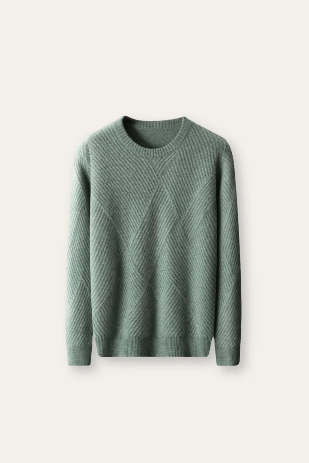 Leo – Maglione uomo a coste con motivo a diamante