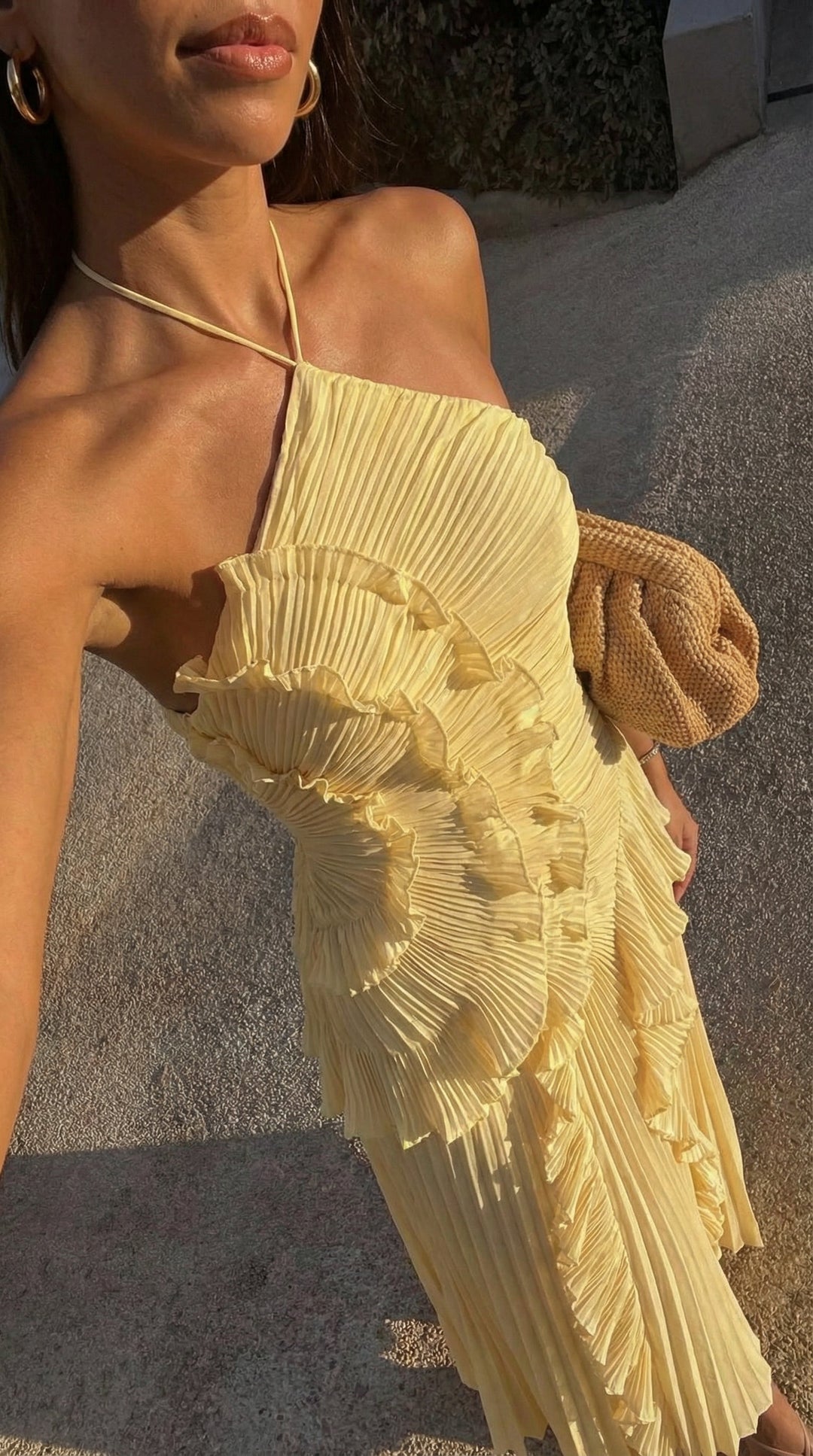 EMMA – Abito maxi con volant