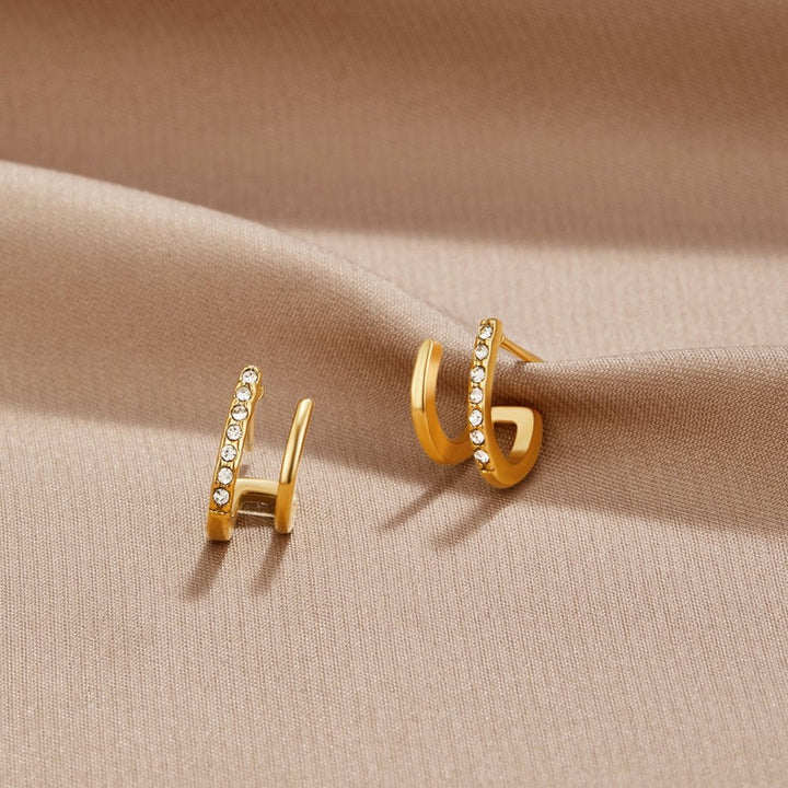 Orecchini a Artiglio in Oro 18K e Cristallo