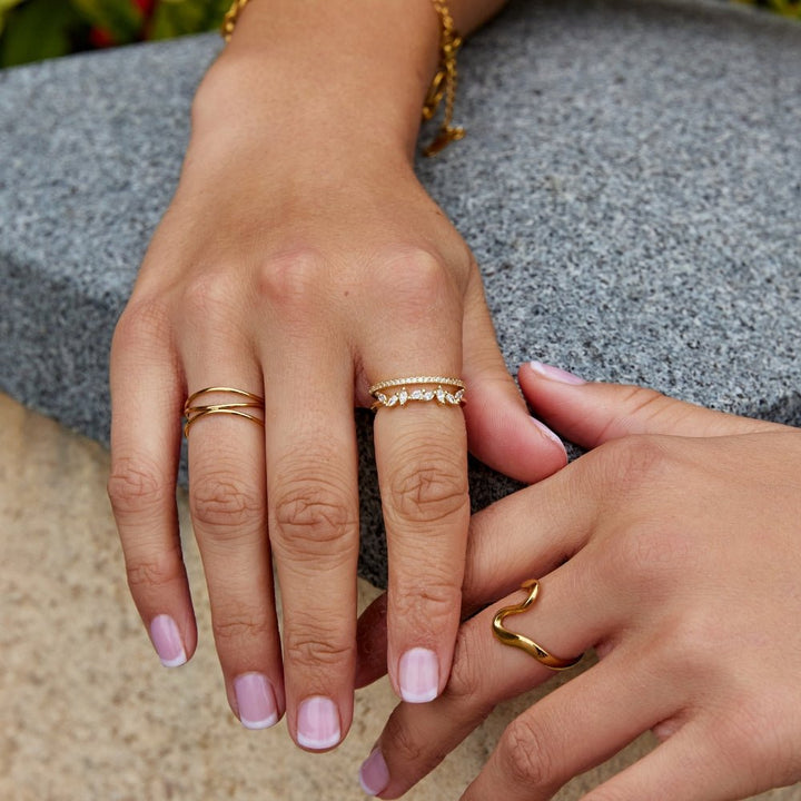Anello in Cristallo Mia in Oro 18K