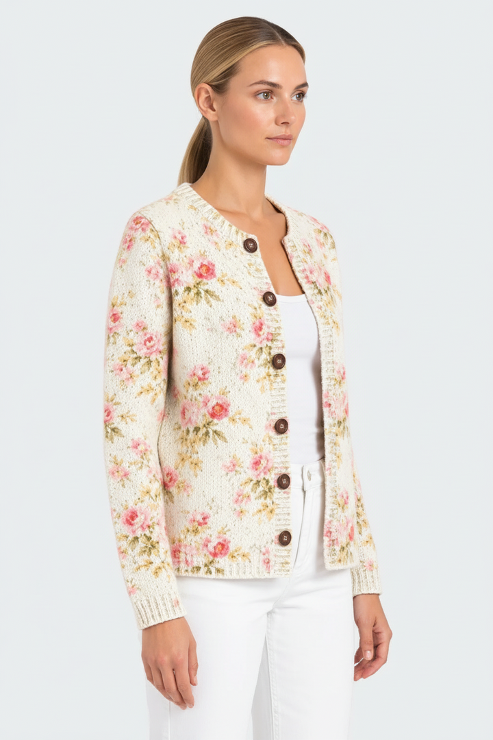 Fabiola – Cardigan con stampa rose