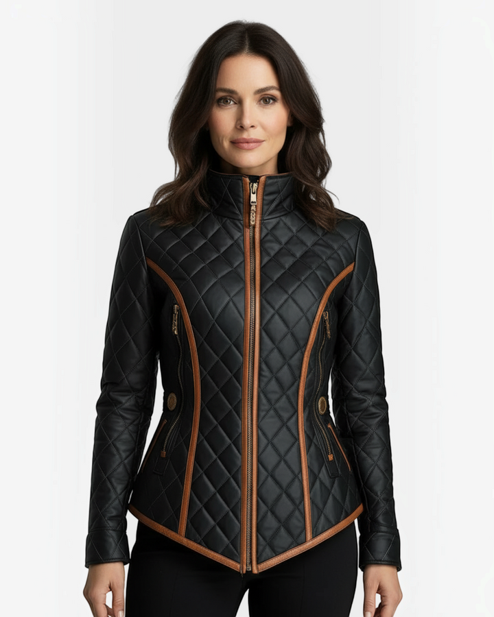 LILIANA, giacca trapuntata a rombi, dettaglio – Luna Moda