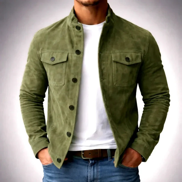 MATTIA - Giacca Camicia in Pelle Scamosciata