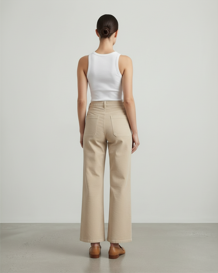 EVELINA – Pantaloni a vita alta in velluto a coste
