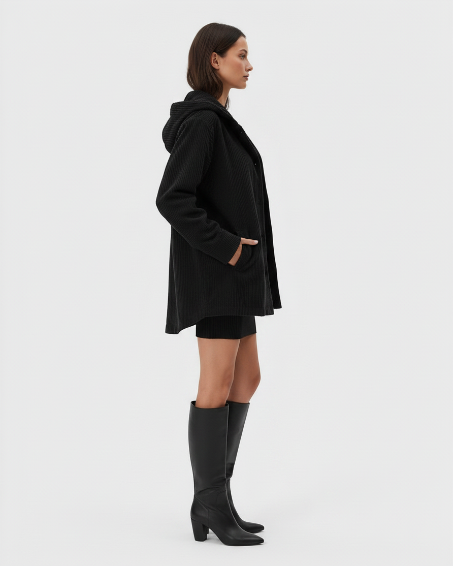 STELLA – Giacca con cappuccio e bottoni