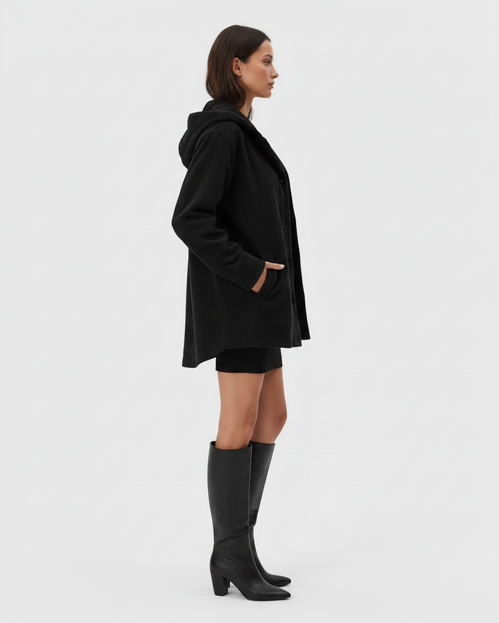 STELLA – Giacca con cappuccio e bottoni
