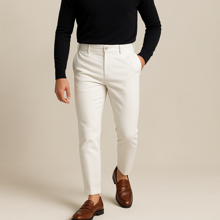 Pantaloni in Cotone e Lino da Uomo