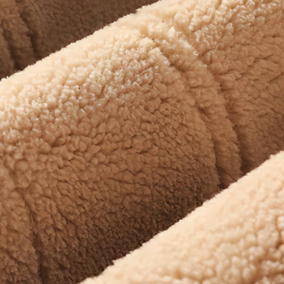 Luna Moda GABRIELE aviator jacket featuring a soft, beige faux-shearling fleece lining for premium comfort.