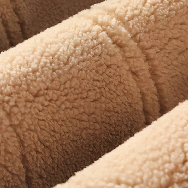 Luna Moda GABRIELE aviator jacket featuring a soft, beige faux-shearling fleece lining for premium comfort.