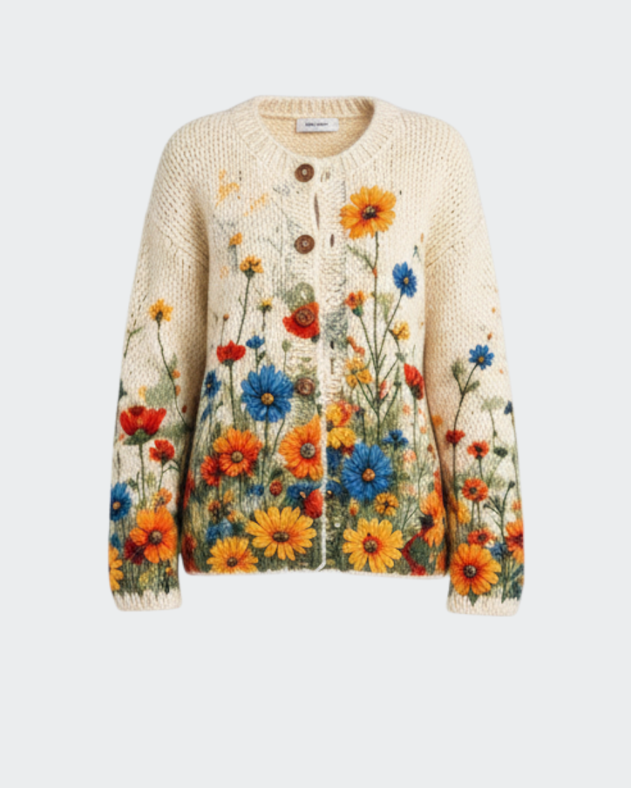 Rosalia – Cardigan con stampa botanica