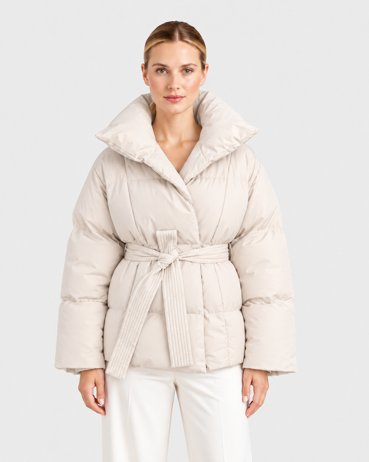 GIULIANA, giacca imbottita con cintura – Luna Moda