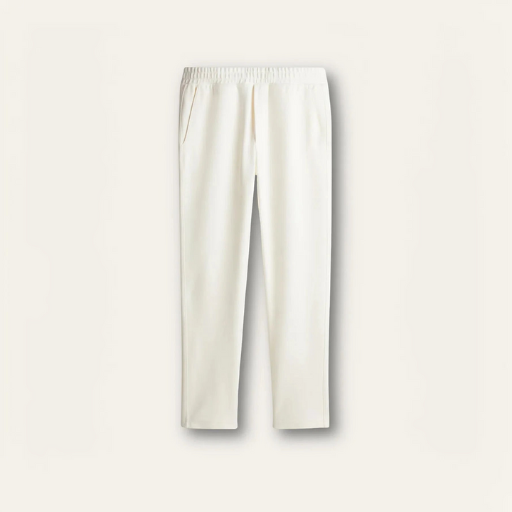 Luna Moda Leonardo regular fit trousers in off-white stretch fabric made with recycled polyester