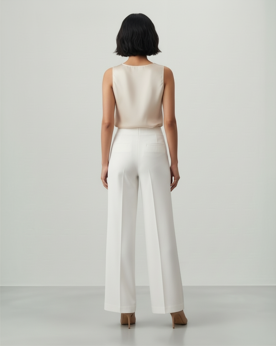 GIOVANNA – Pantaloni sartoriali a vita alta con pieghe frontali