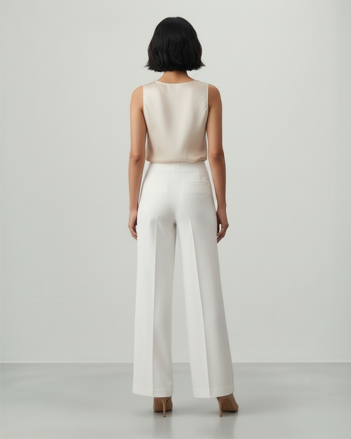 GIOVANNA – Pantaloni sartoriali a vita alta con pieghe frontali