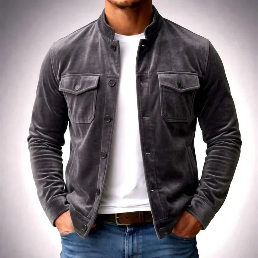 MATTIA - Giacca Camicia in Pelle Scamosciata
