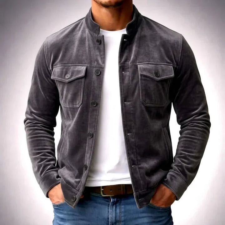 MATTIA - Giacca Camicia in Pelle Scamosciata