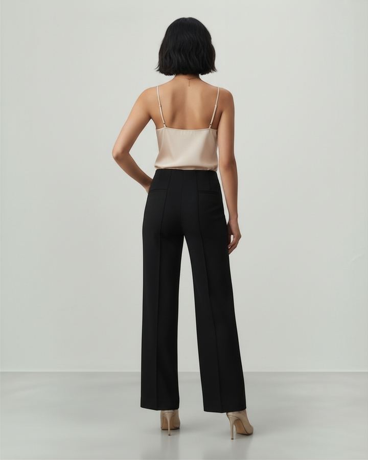 GIOVANNA – Pantaloni sartoriali a vita alta con pieghe frontali