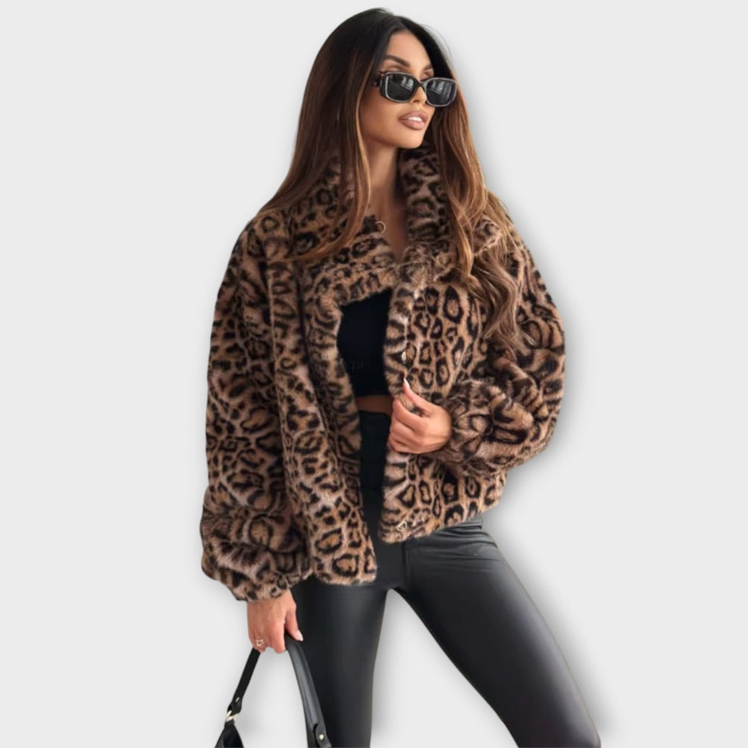 Leonor – Giacca leopardata in pelliccia morbida
