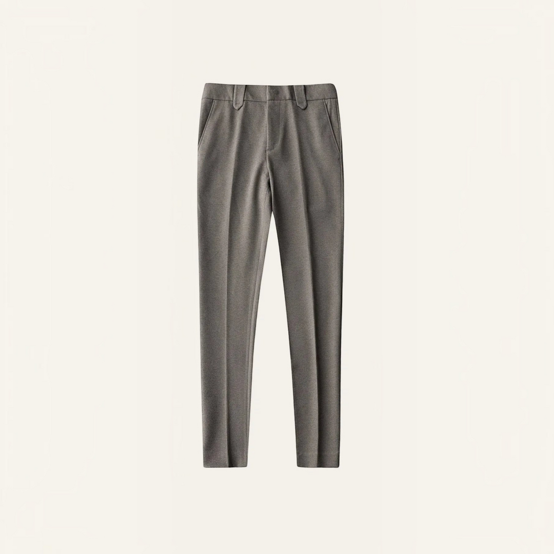 Luna Moda JAMES grey tailored trousers in a polyester and wool blend with a structured fit and clean design.