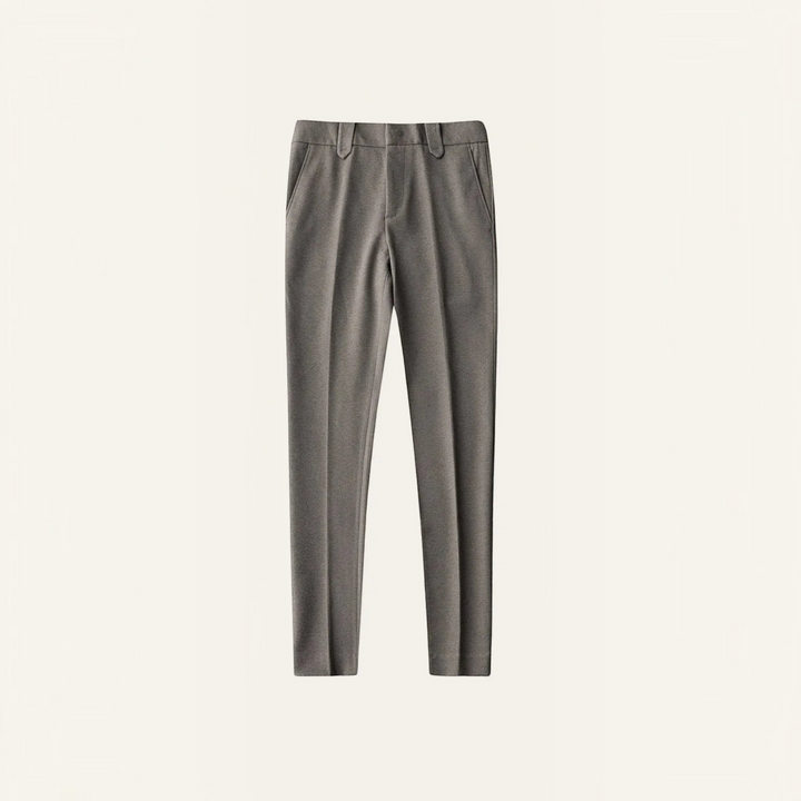 Luna Moda JAMES grey tailored trousers in a polyester and wool blend with a structured fit and clean design.
