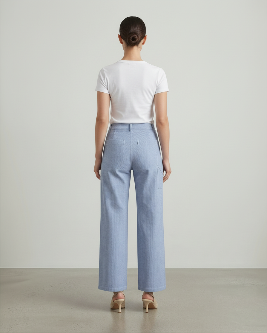 EVELINA – Pantaloni a vita alta in velluto a coste