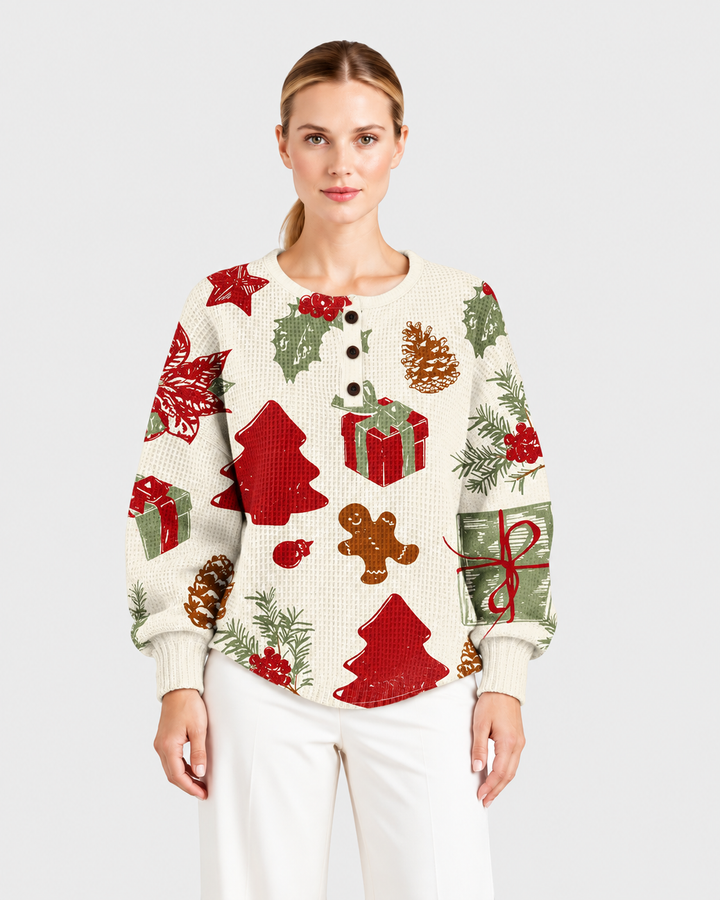 LETIZIA – Maglia oversize con stampa festiva