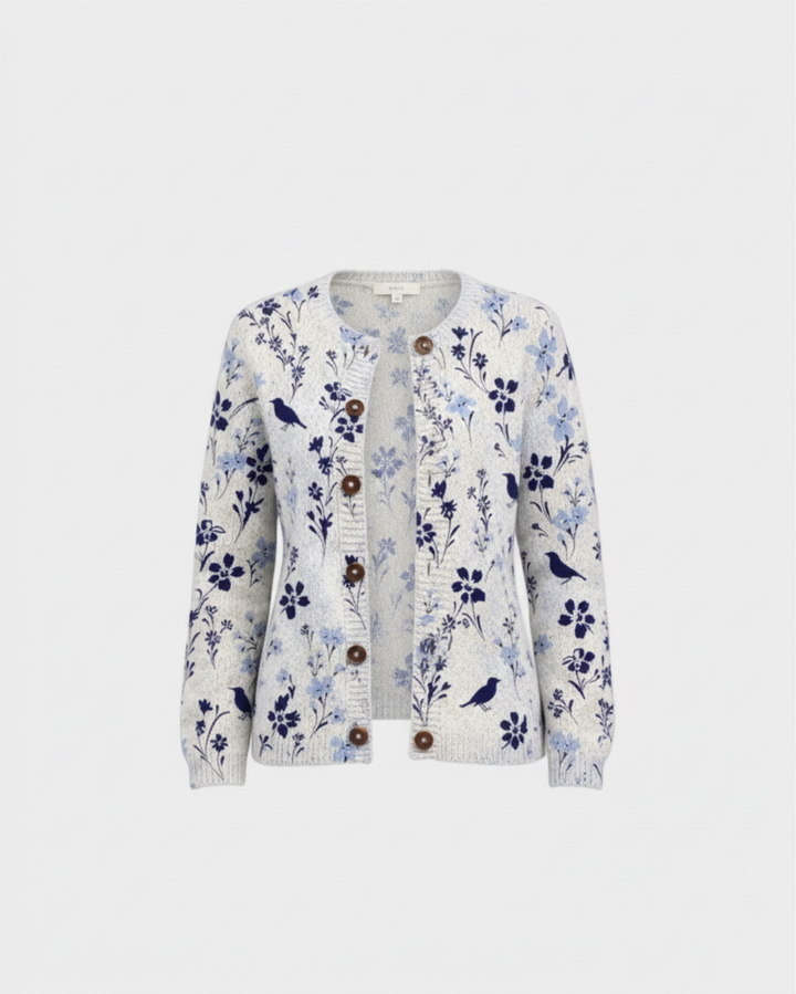 Benedetta – Cardigan con uccelli e fiori