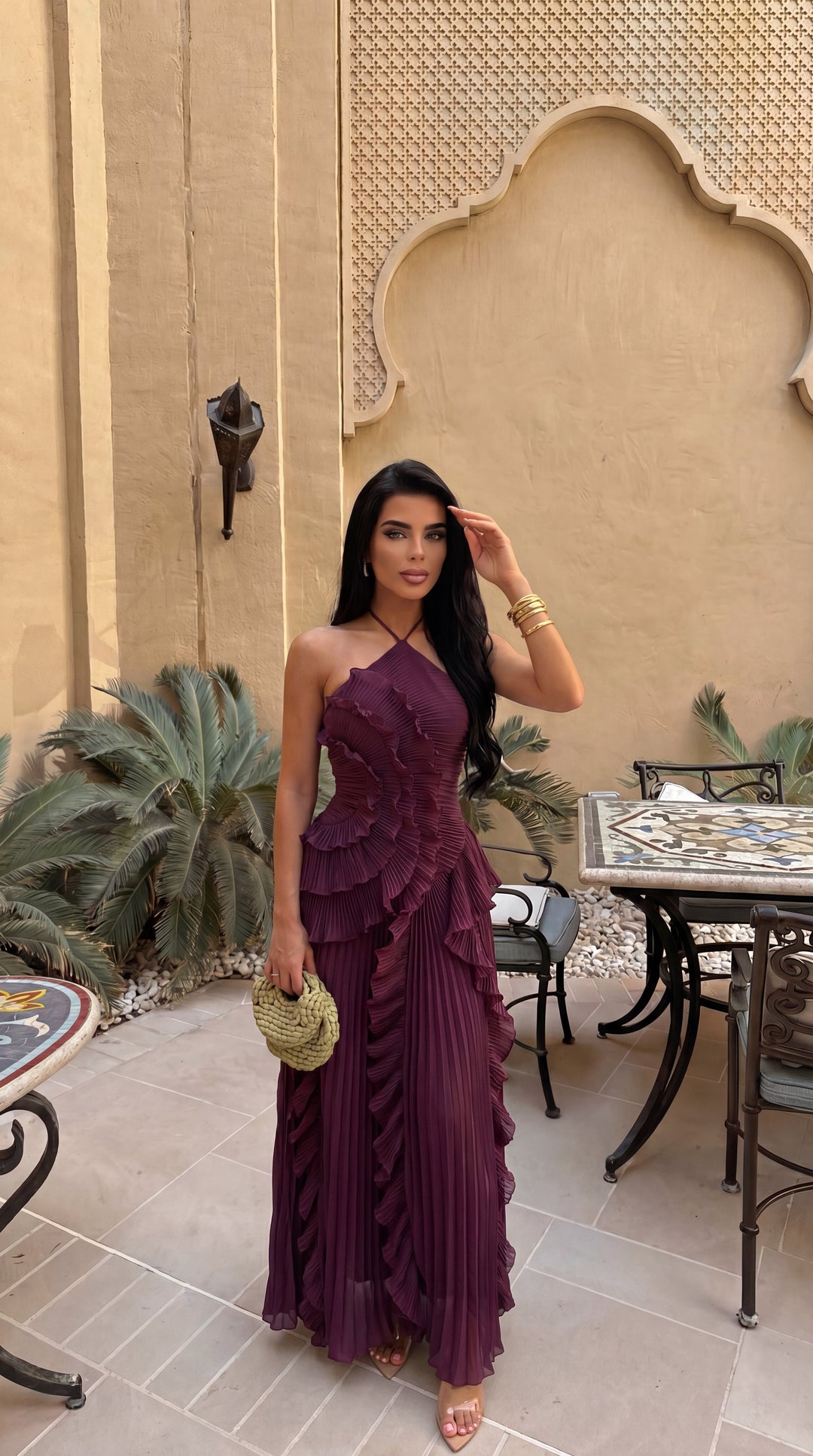 EMMA – Abito maxi con volant