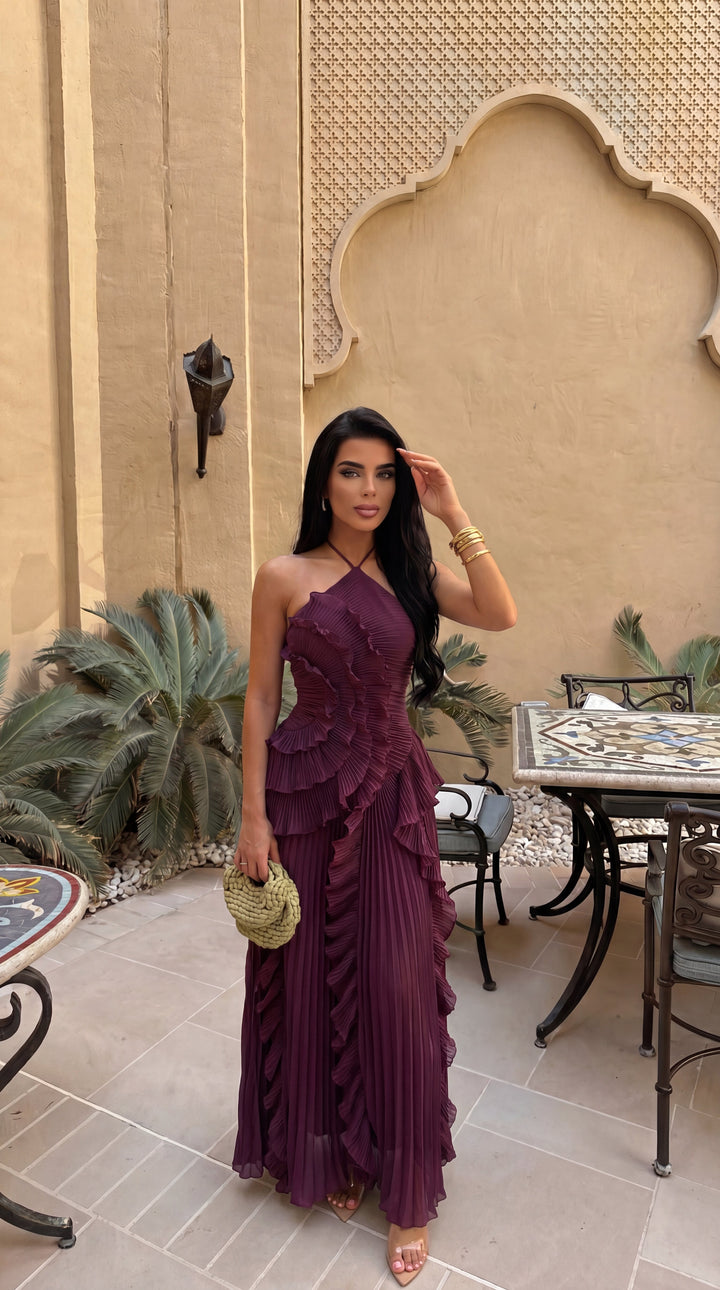 EMMA – Abito maxi con volant