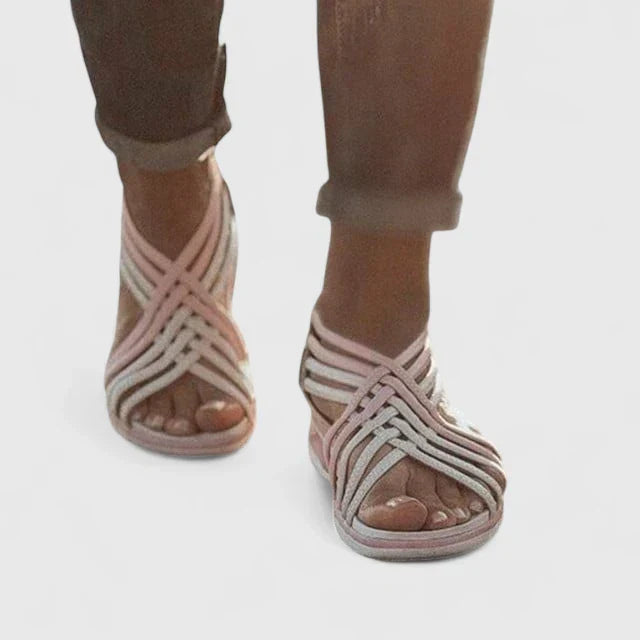 DONATELLA – Sandalo con plateau intrecciato