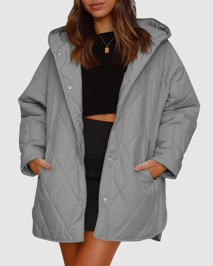 CRISTIANA, cappotto trapuntato con cappuccio – Luna Moda