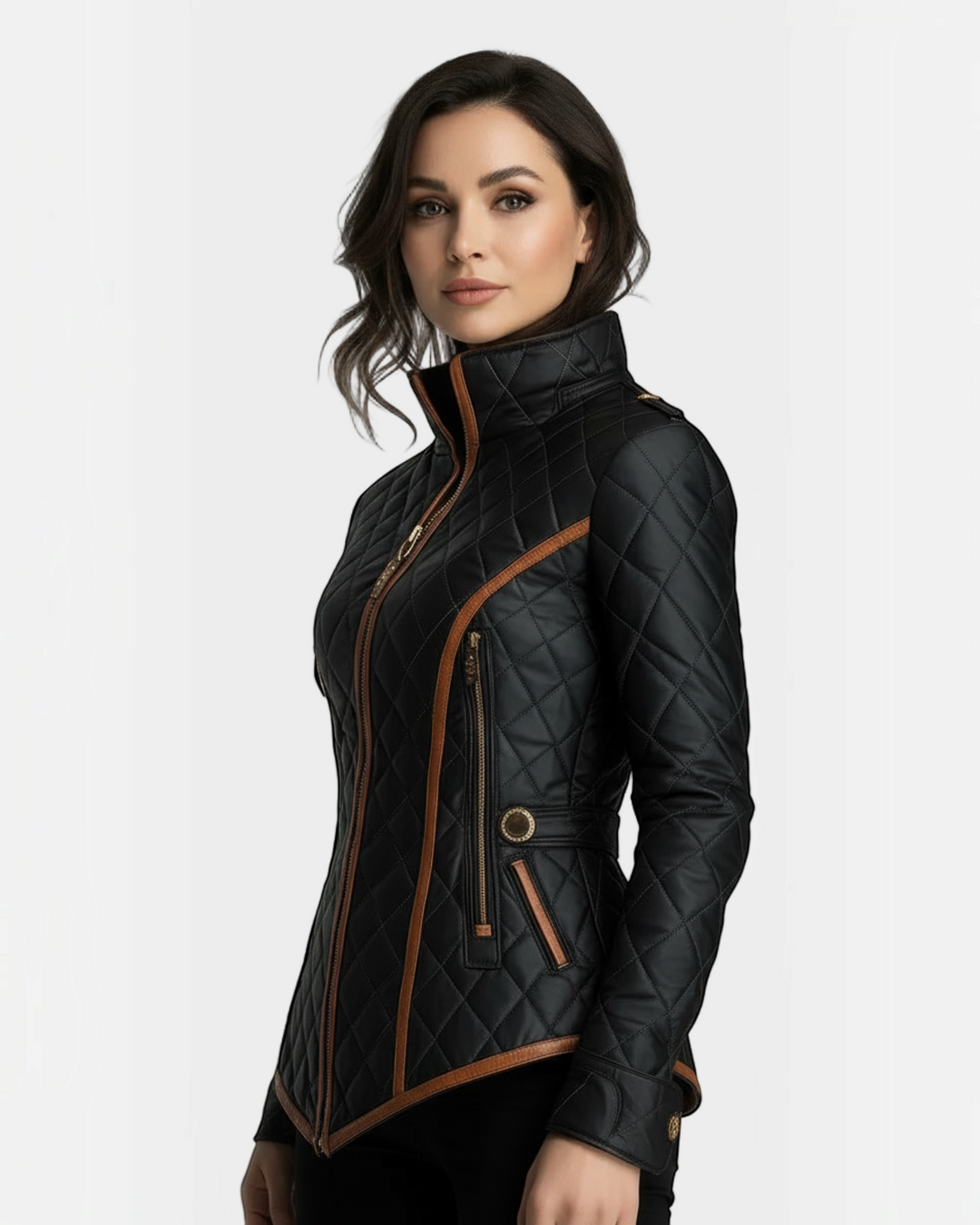 LILIANA, giacca trapuntata a rombi, dettaglio – Luna Moda