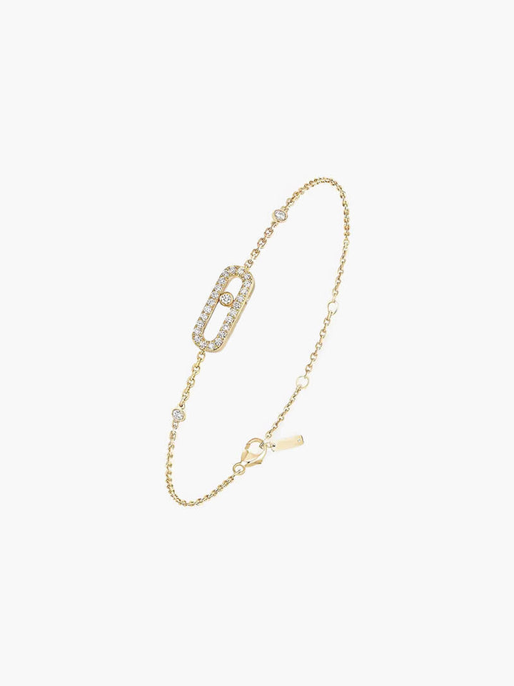 Melissa – Bracciale filigrana con pavé e diamante mobile