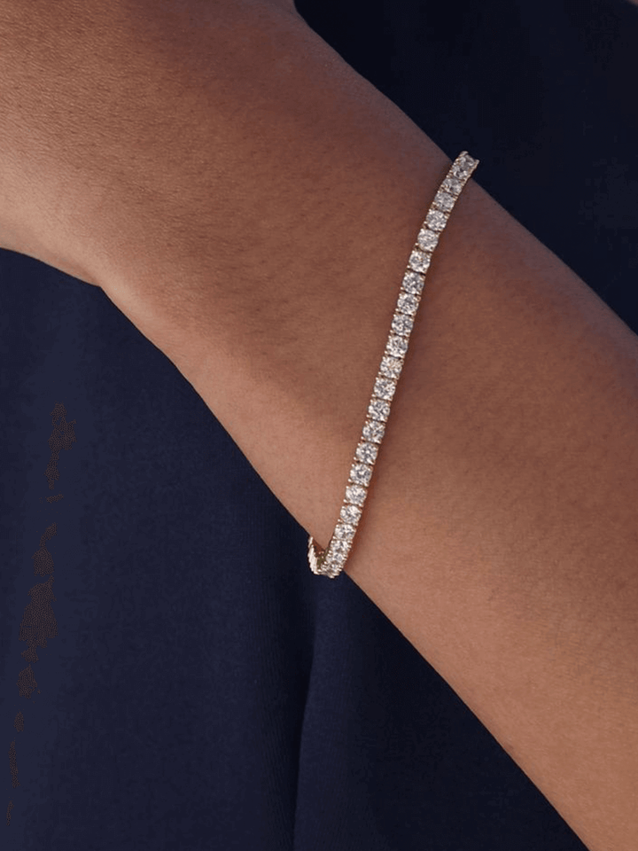Rivière – Bracciale con pietre scintillanti placcato oro 14k