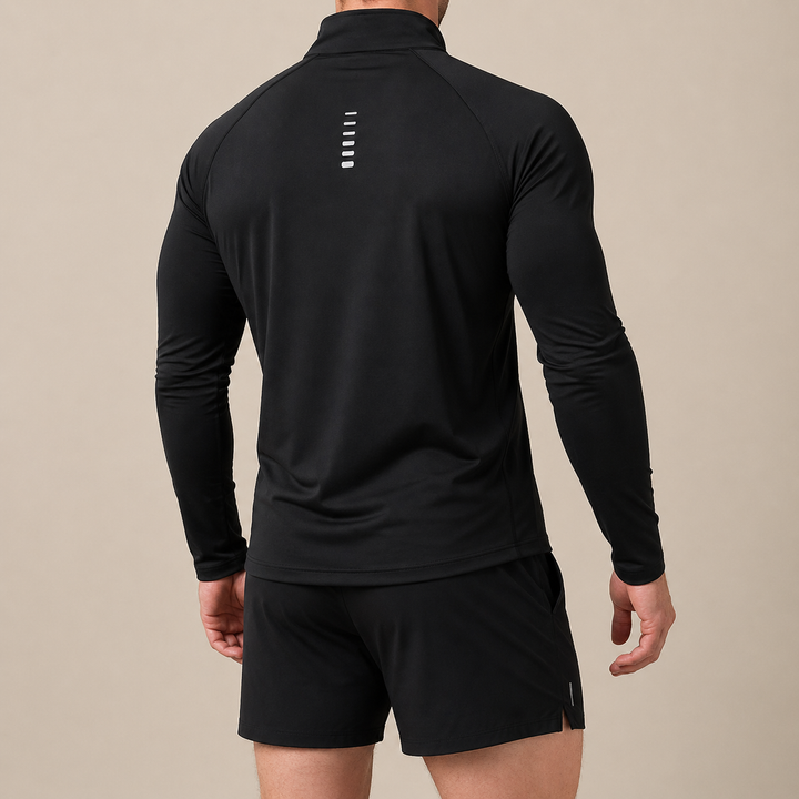Maglia mezza zip elasticizzata sagomata