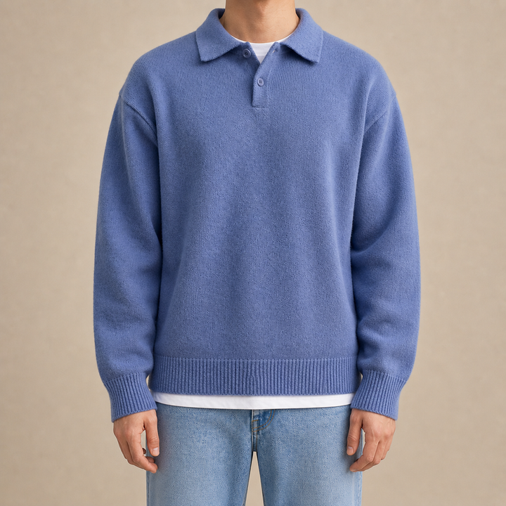 Maglione in Lana con Mezzo Zip