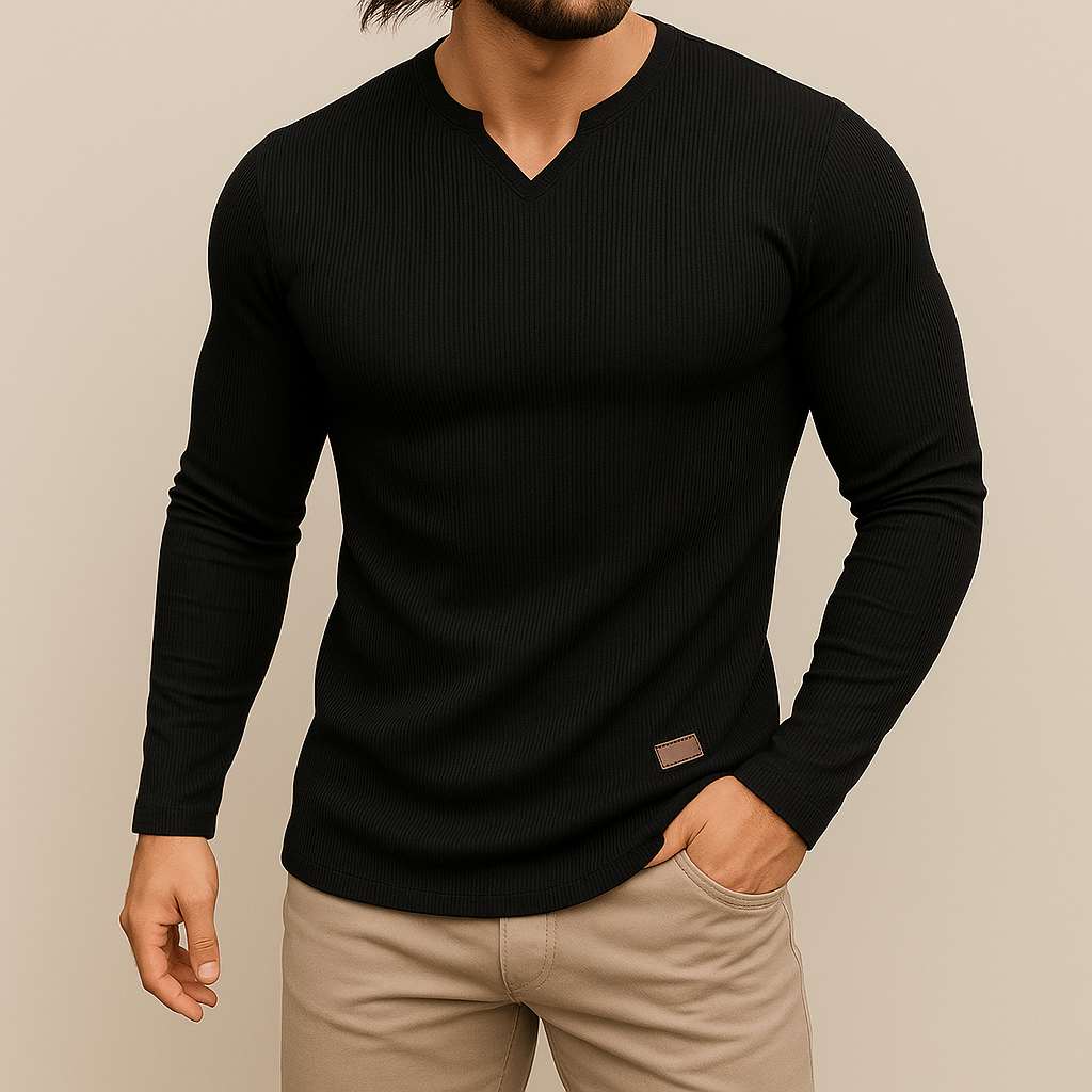 Maglietta Sportiva Slim Fit da Uomo con Collo a V