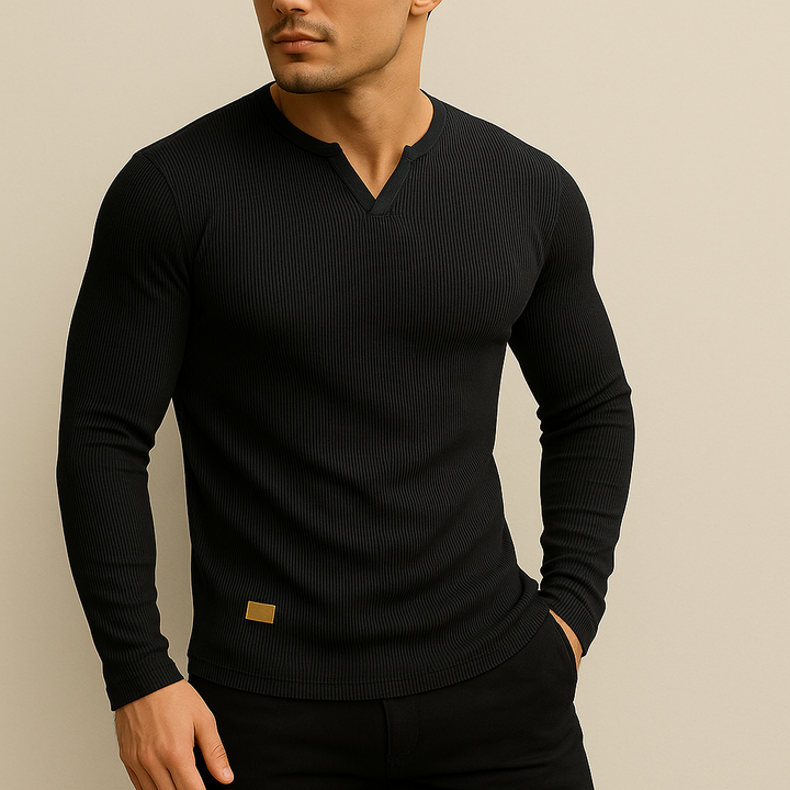 Maglietta Sportiva Slim Fit da Uomo con Collo a V