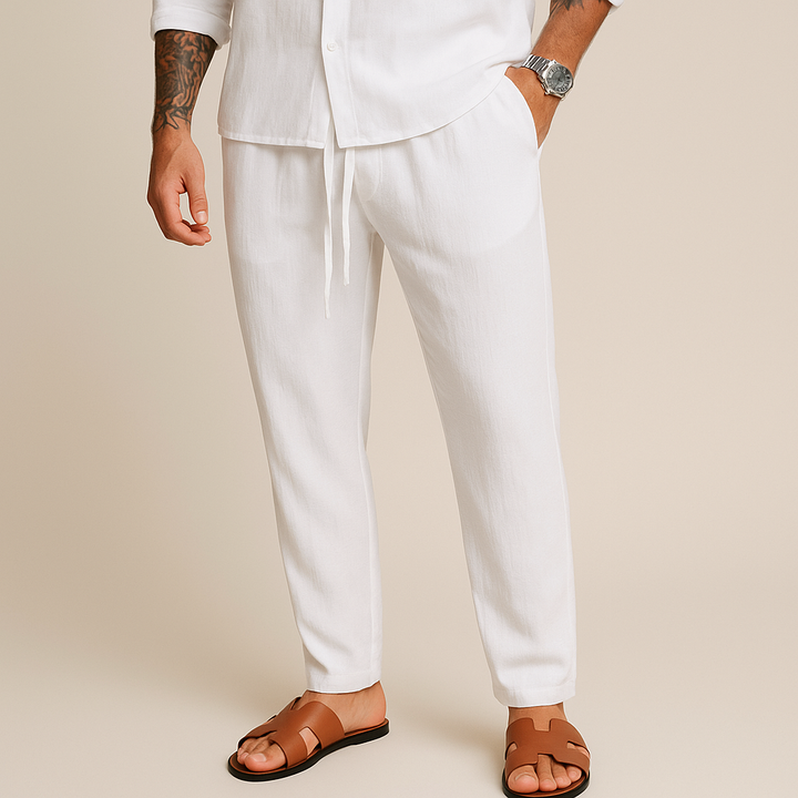 PANTALONI IN LINO ESTENSIBILI