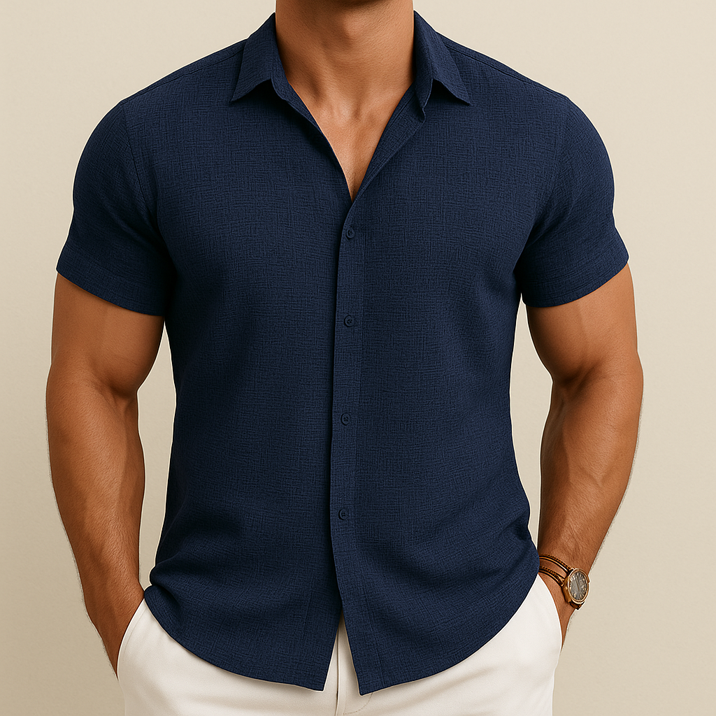 Camicia Estiva in Cotone e Lino da Uomo
