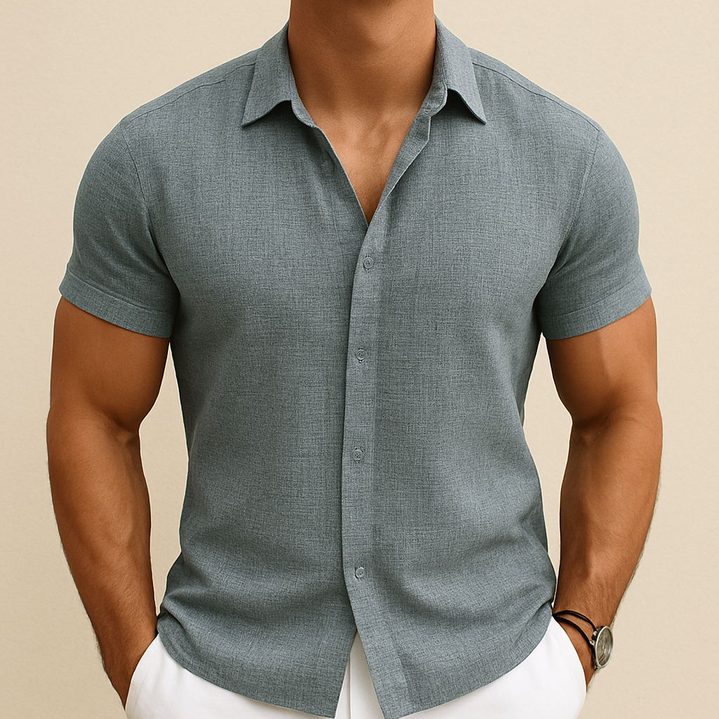 Camicia Estiva in Cotone e Lino da Uomo