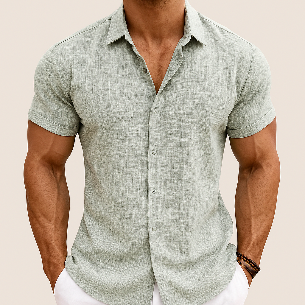 Camicia Estiva in Cotone e Lino da Uomo