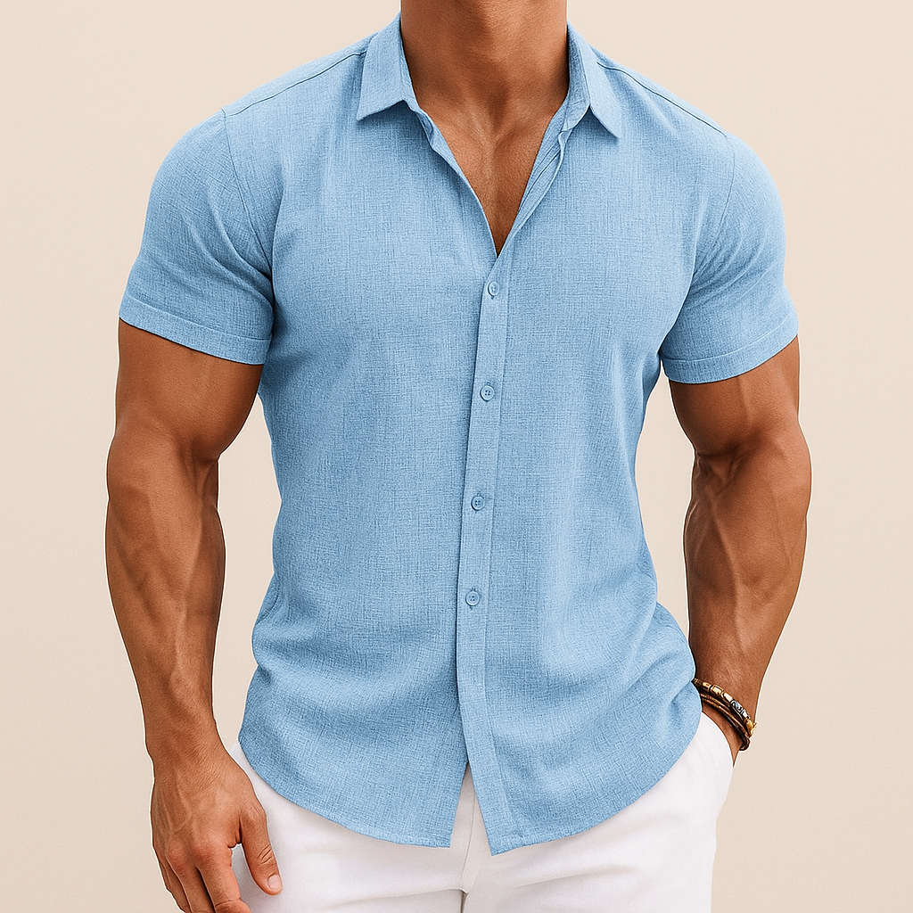 Camicia Estiva in Cotone e Lino da Uomo