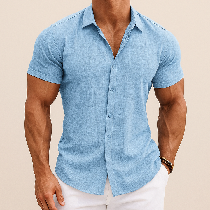 Camicia Estiva in Cotone e Lino da Uomo