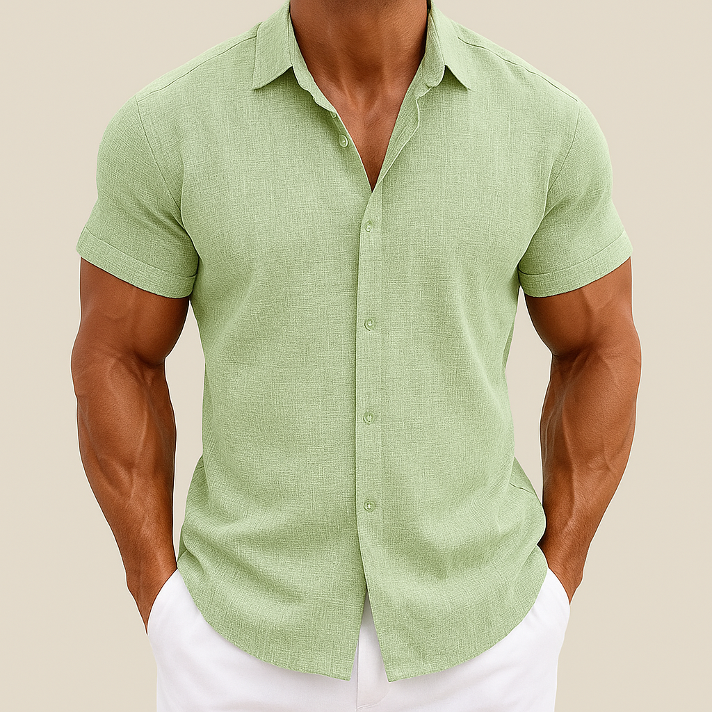 Camicia Estiva in Cotone e Lino da Uomo