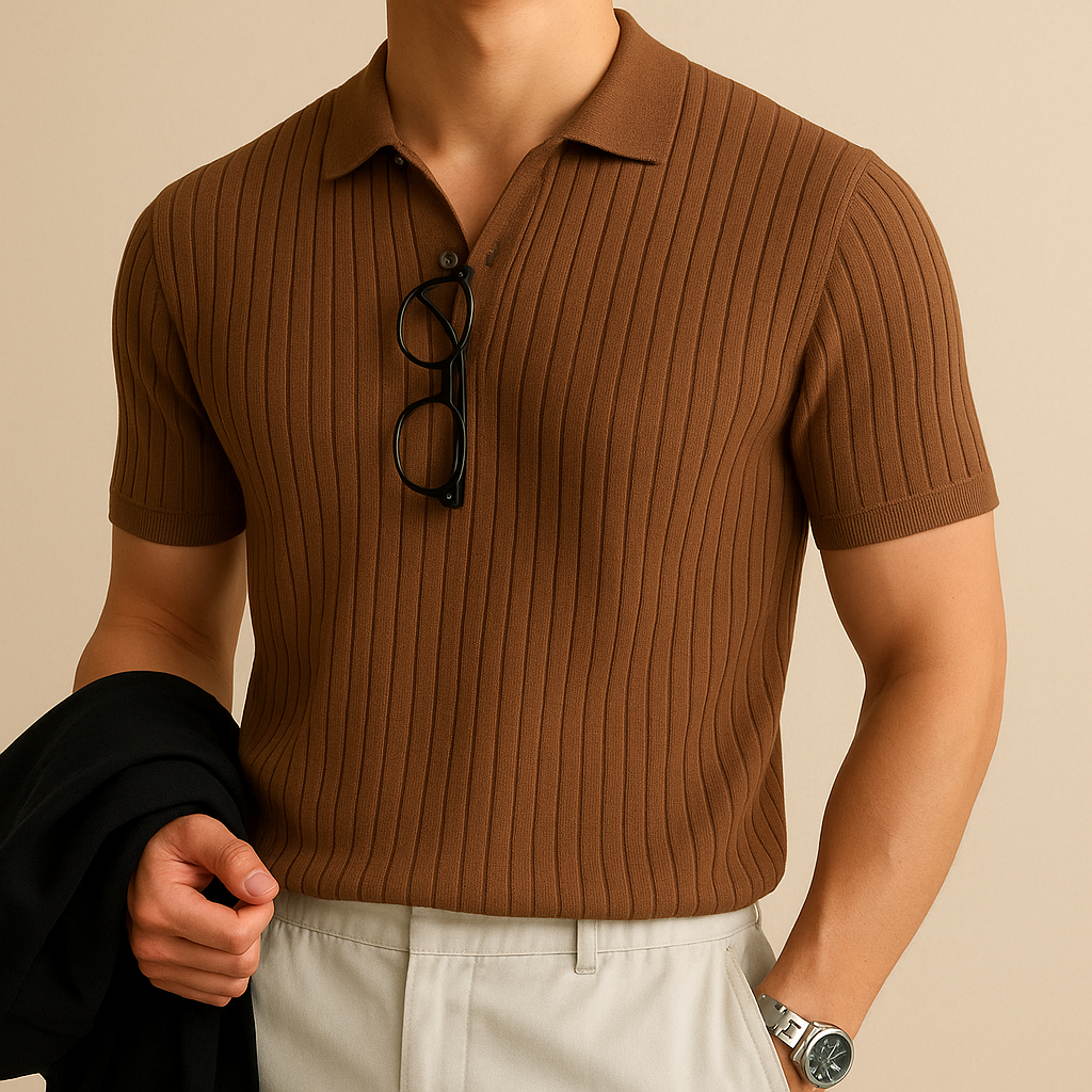 Polo T-Shirt Casual Elasticizzata per Uomini